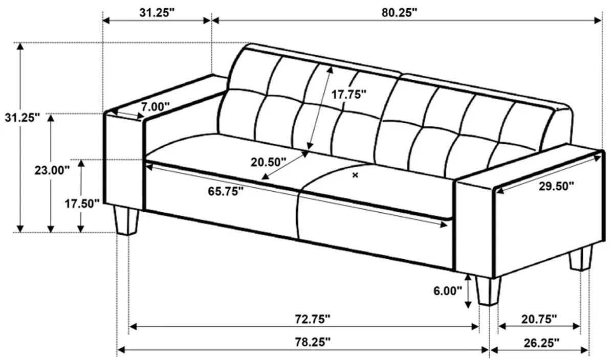 Deerhurst - Upholstered Tufted Track Arm Sofa Set