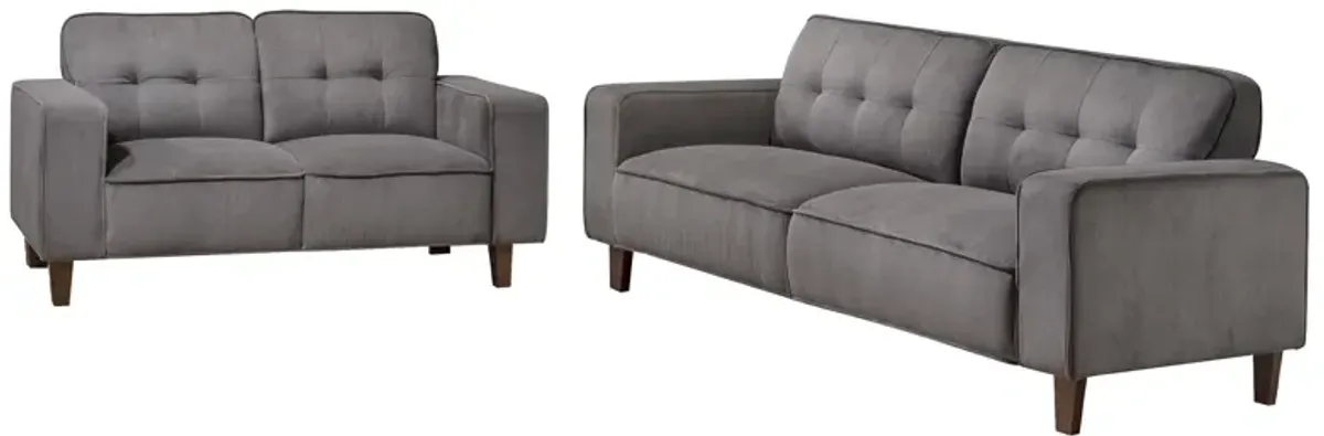 Deerhurst - Upholstered Tufted Track Arm Sofa Set