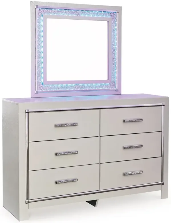 Zyniden - Silver - Dresser And Mirror