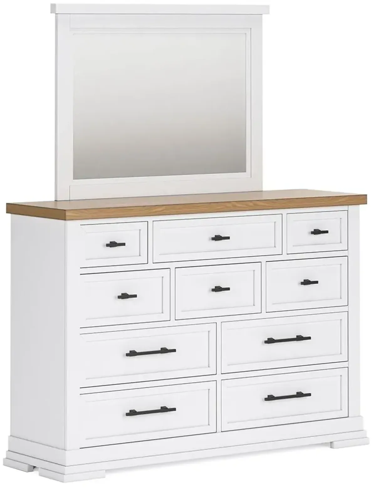 Ashbryn - White / Natural - Dresser And Mirror