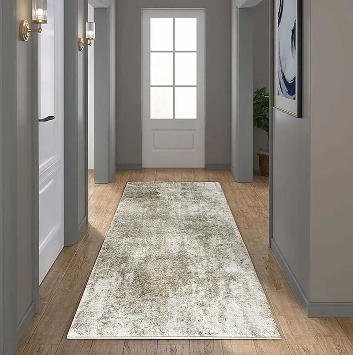 Haley - Abstract Area Rug - Gray / Cream