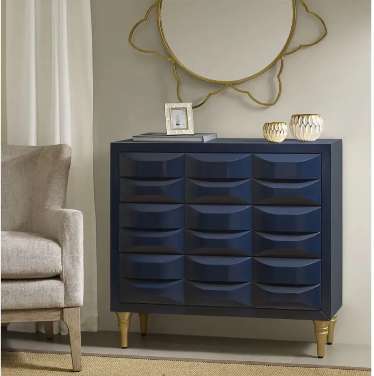 Rubrix - 3 Drawer Chest - Navy