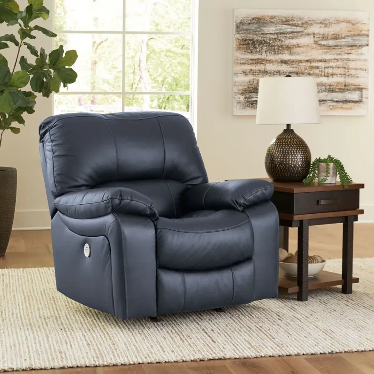 Leesworth - 3 Pc. - Power Reclining Sofa, Power Reclining Loveseat, Power Rocker Recliner - Ocean