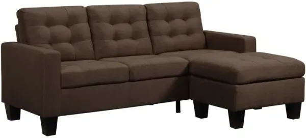 Sofa 81" - Brown Linen And Black