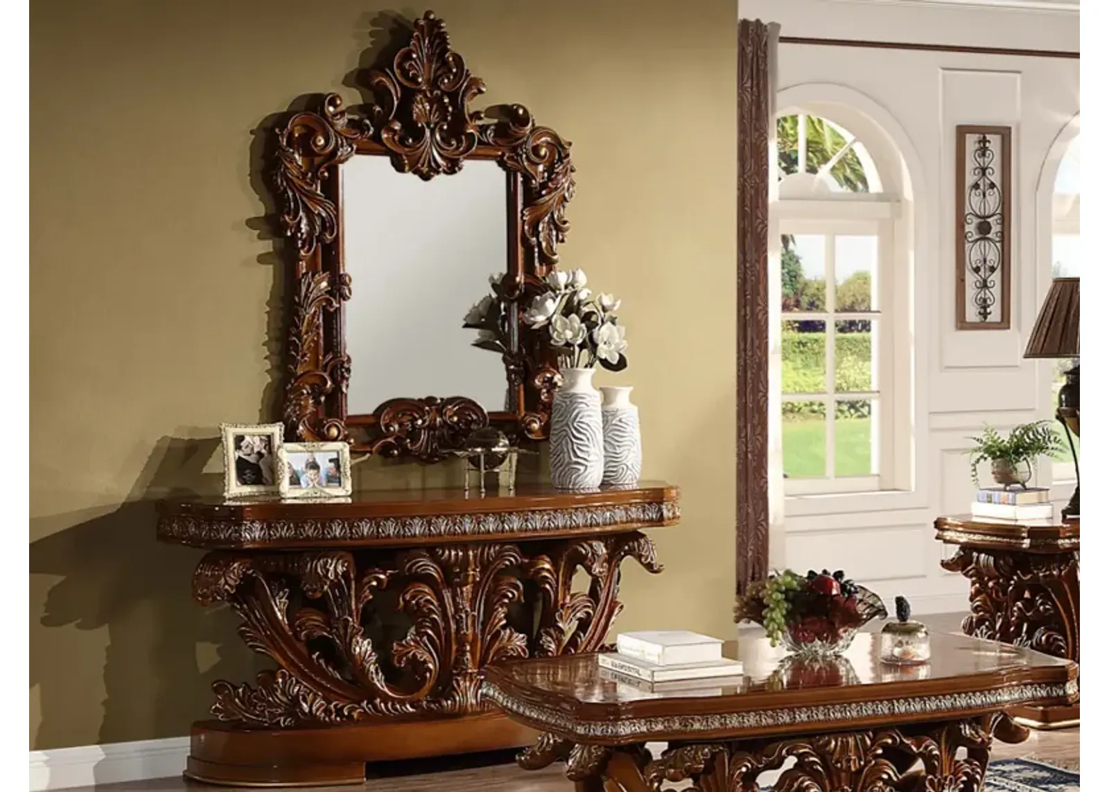 Console table and Mirror