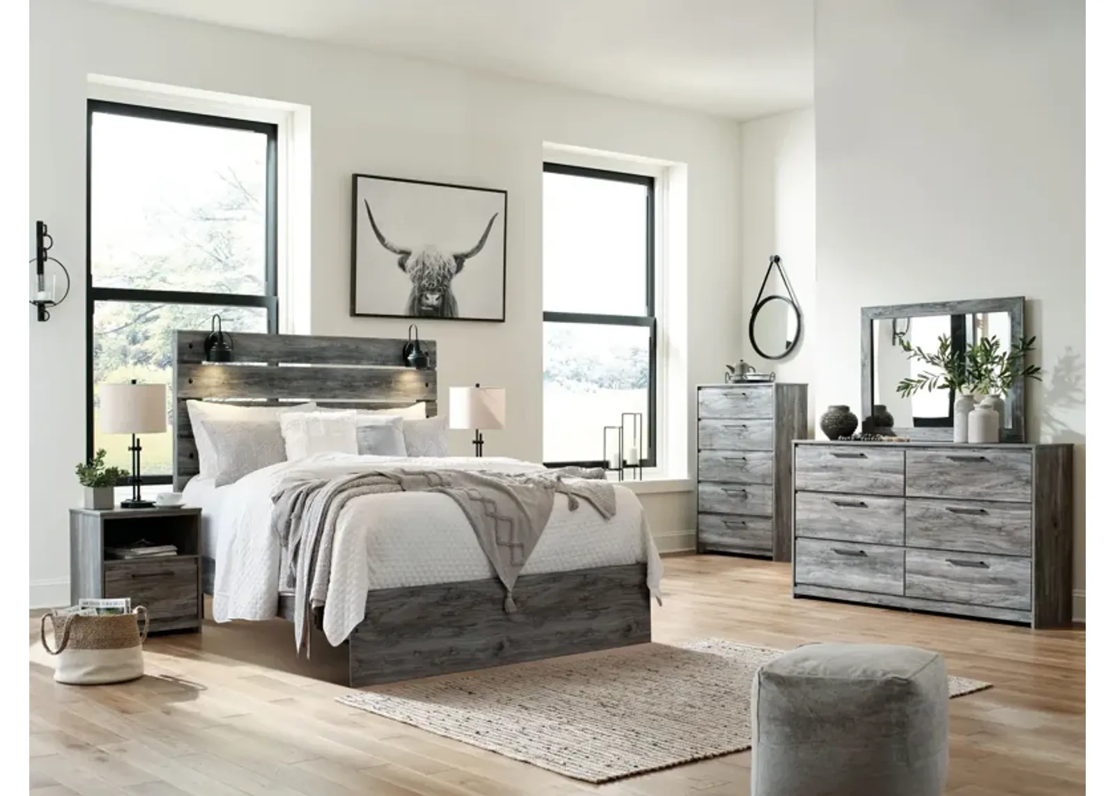 Baystorm - Dresser, Mirror, Panel Bed Set