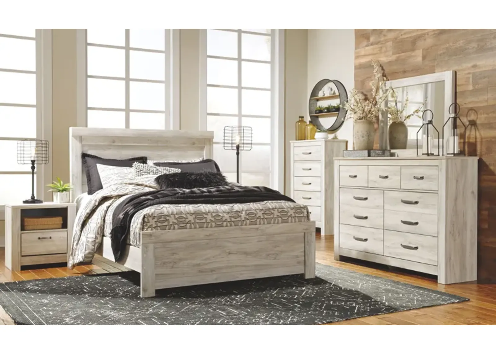 Bellaby - Dresser, Mirror, Panel Bed Set