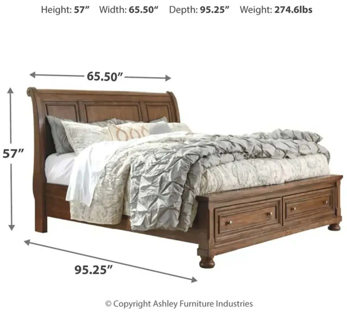 Flynnter - Storage Sleigh Bed