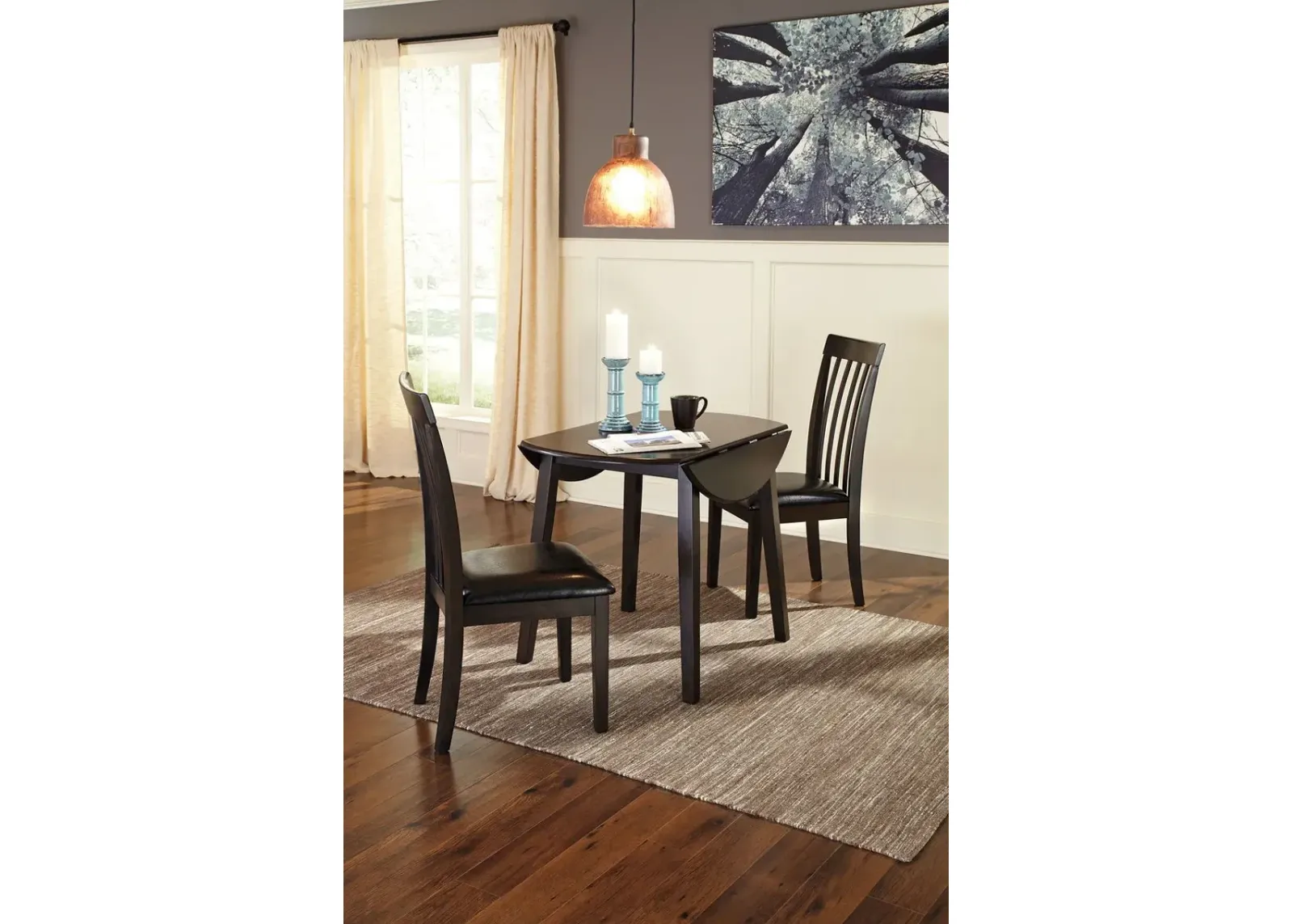 Hammis - Round Dining Drop Leaf Table Set