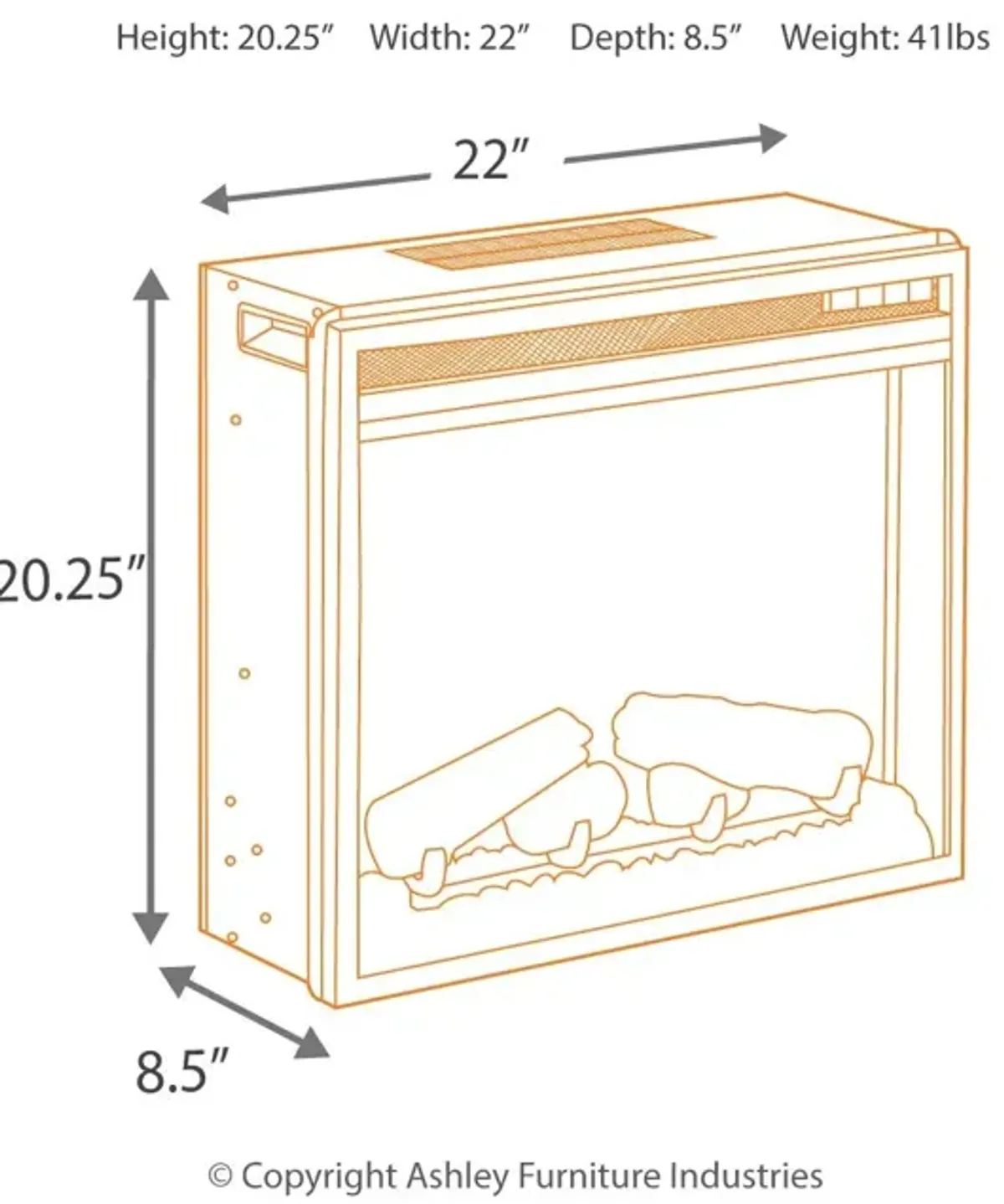 Dorrinson - Corner TV Stand With Fireplace Insert