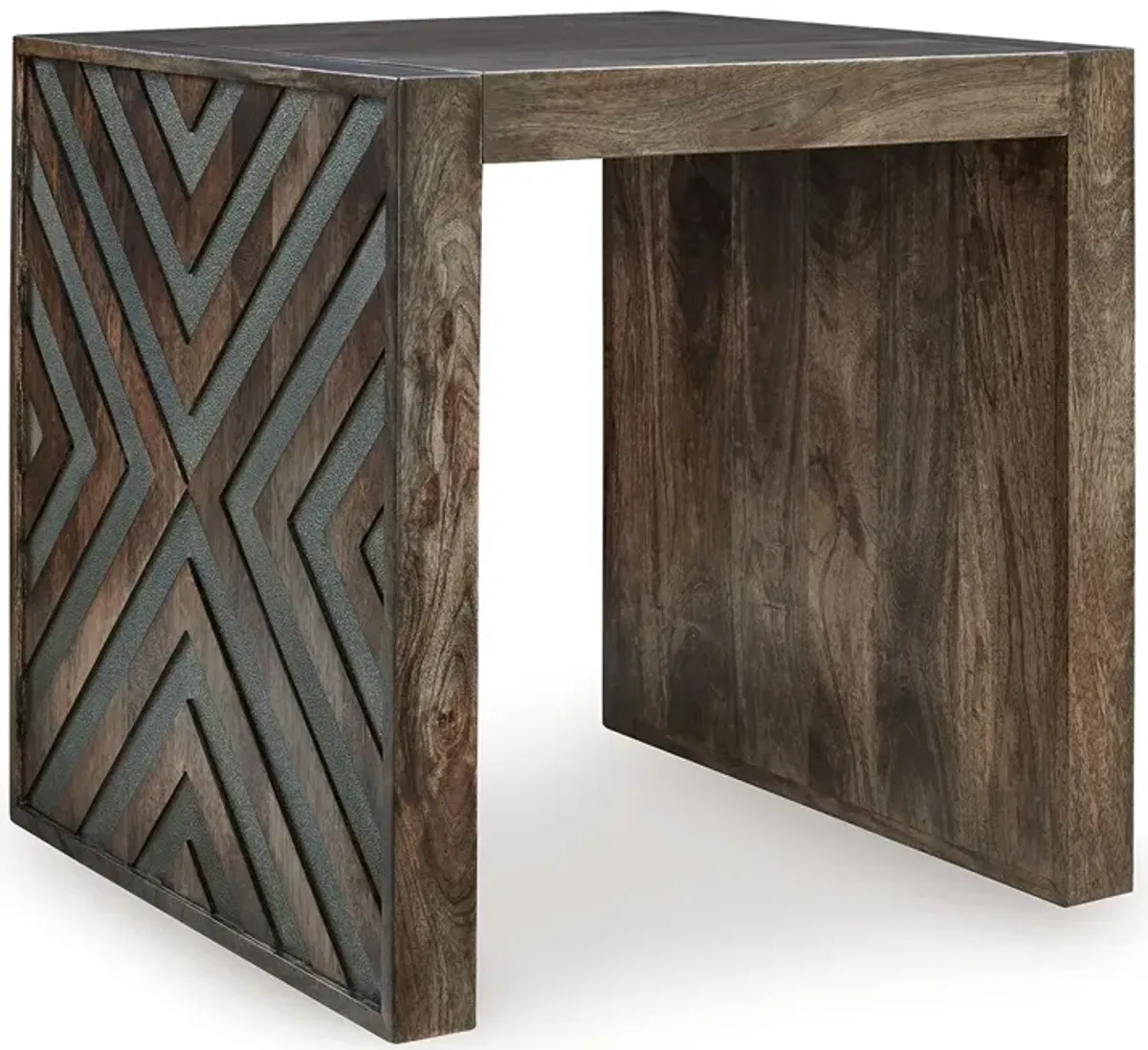 Dreggan - Square End Table - Brown