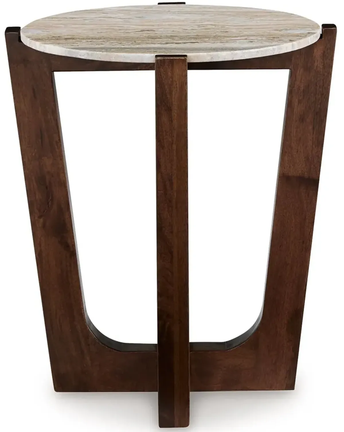 Tanidore - Round End Table - Warm Brown