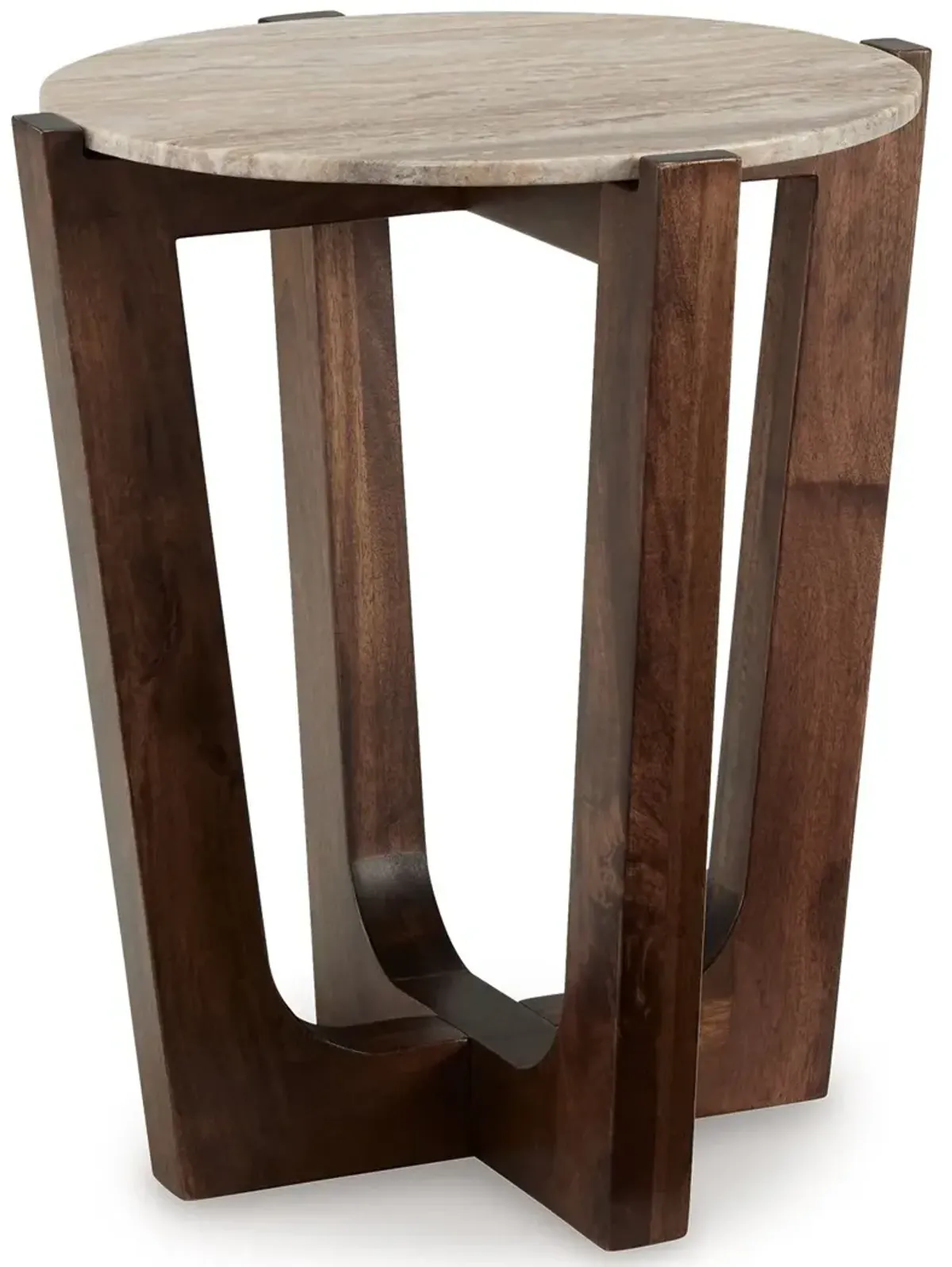 Tanidore - Round End Table - Warm Brown