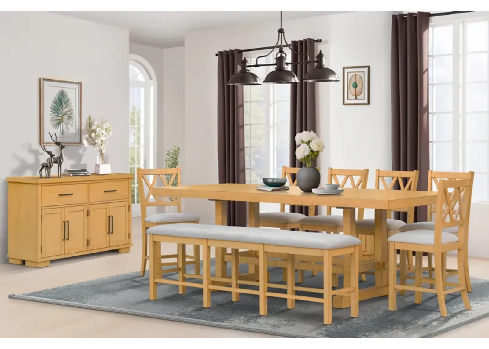 8 Piece Counter Height Dining Room Set