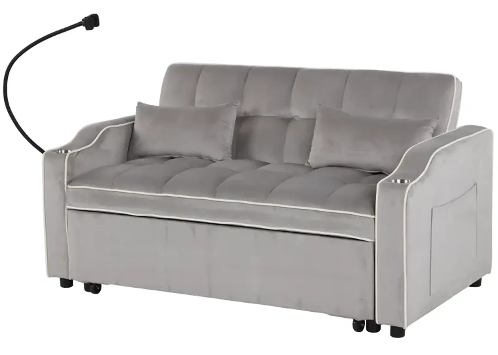 Sofa bed with mobile phone holder and USB port