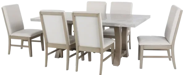 7 Piece Dining Room Set with real marble top