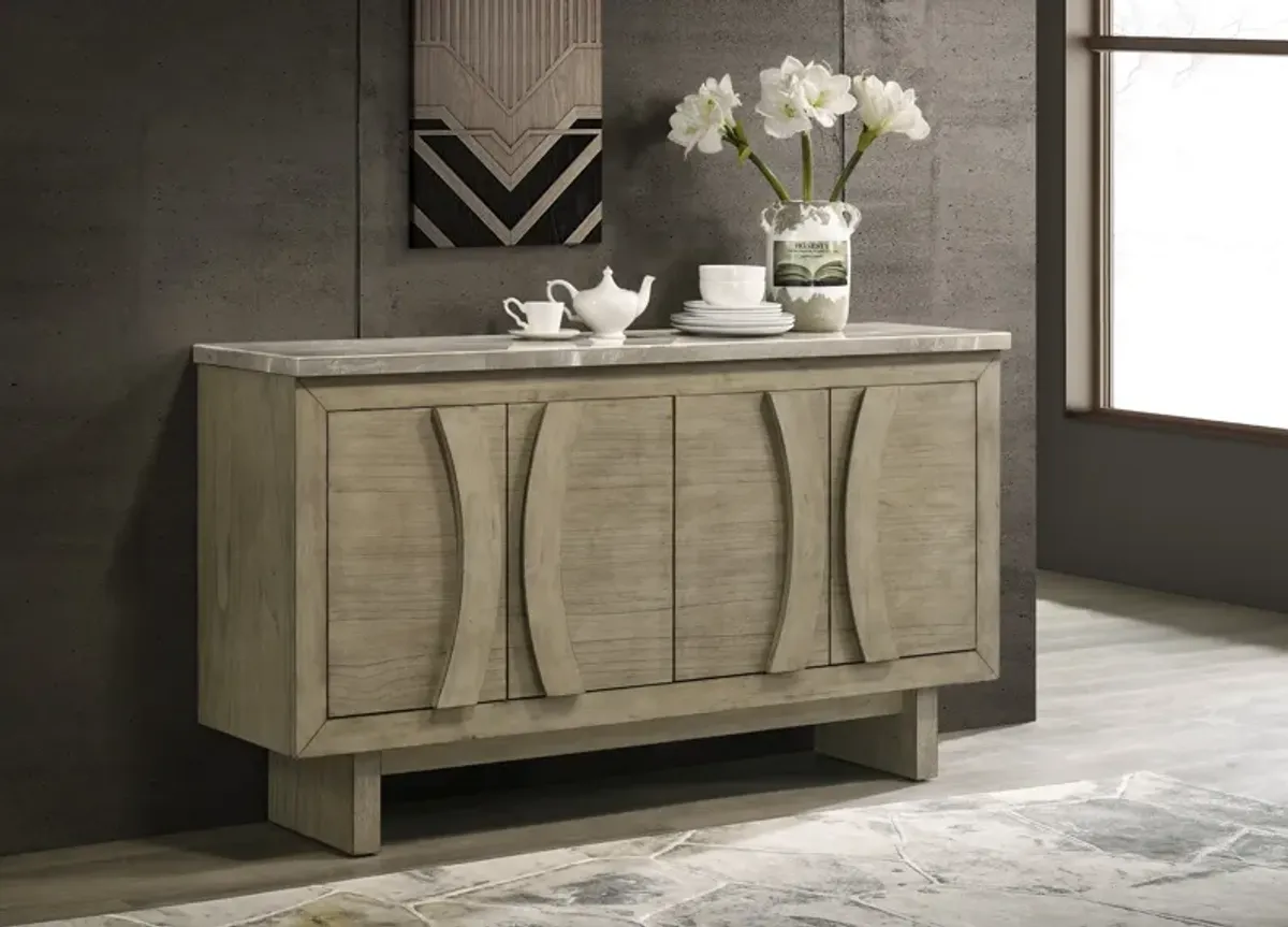 Sideboard with genuine marble top