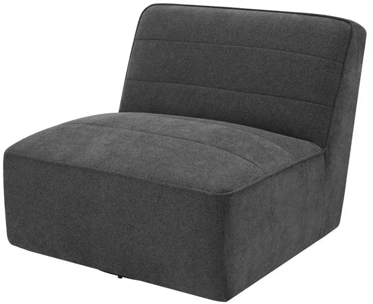 Cobie - Upholstered Armless Swivel Chair - Dark Charcoal