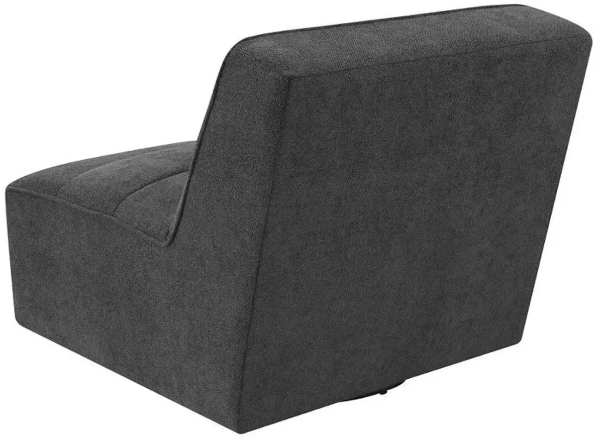Cobie - Upholstered Armless Swivel Chair - Dark Charcoal