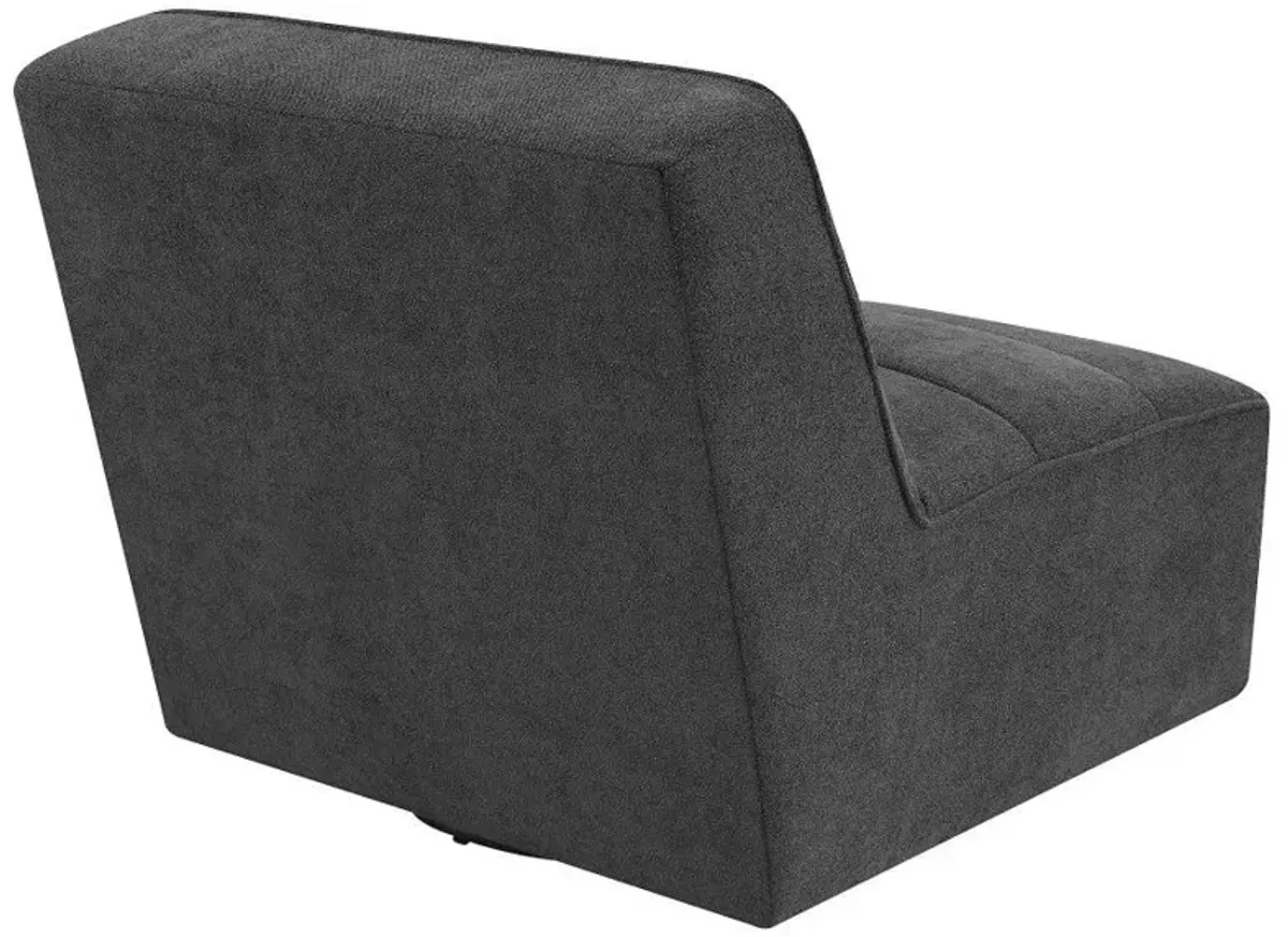 Cobie - Upholstered Armless Swivel Chair - Dark Charcoal