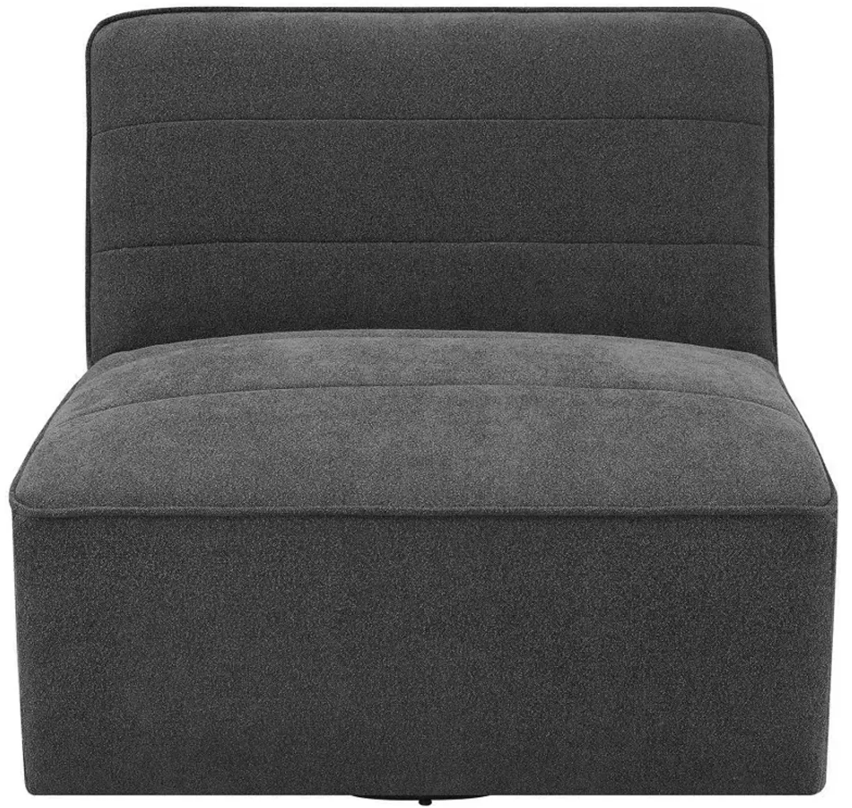 Cobie - Upholstered Armless Swivel Chair - Dark Charcoal