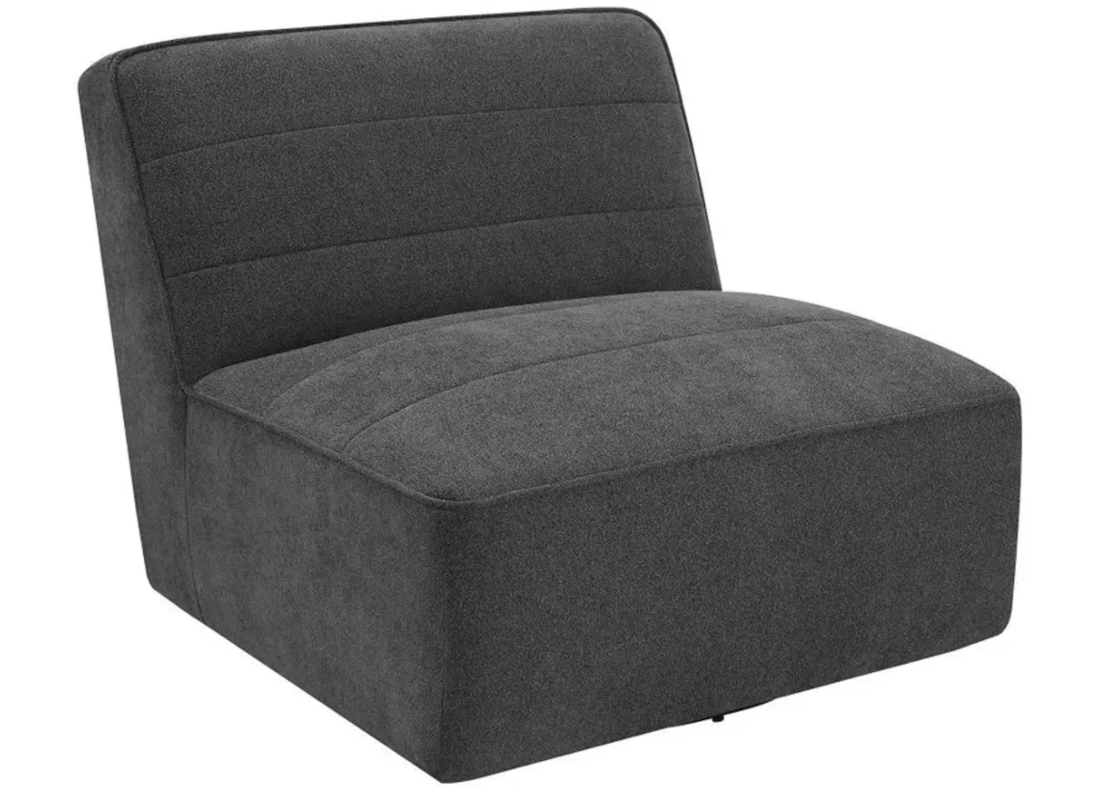 Cobie - Upholstered Armless Swivel Chair - Dark Charcoal