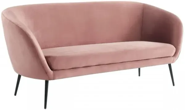 Three Person Standard Metal Legs Sofa 75" - Coral
