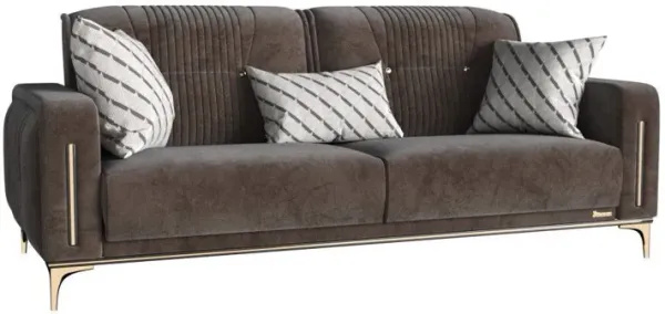 Microfiber Sleeper Sofa With Two Toss Pillows 85" - Brown
