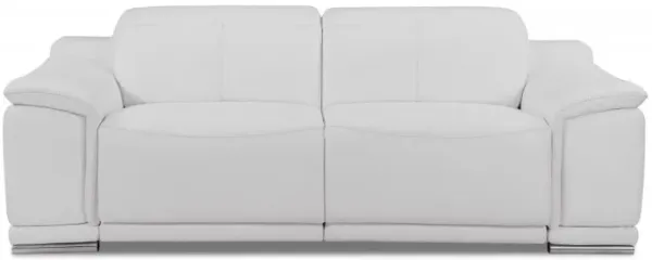 Genuine Leather Reclining Sofa 86" - White