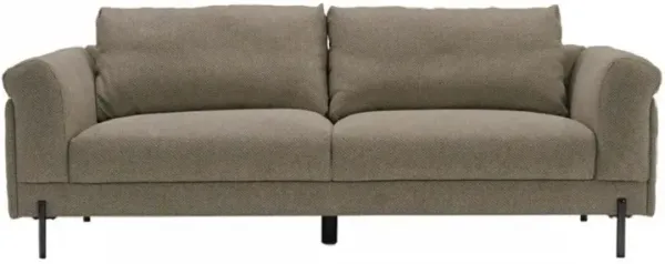 Contemporary 84" Tan Sofa With Two Cushions