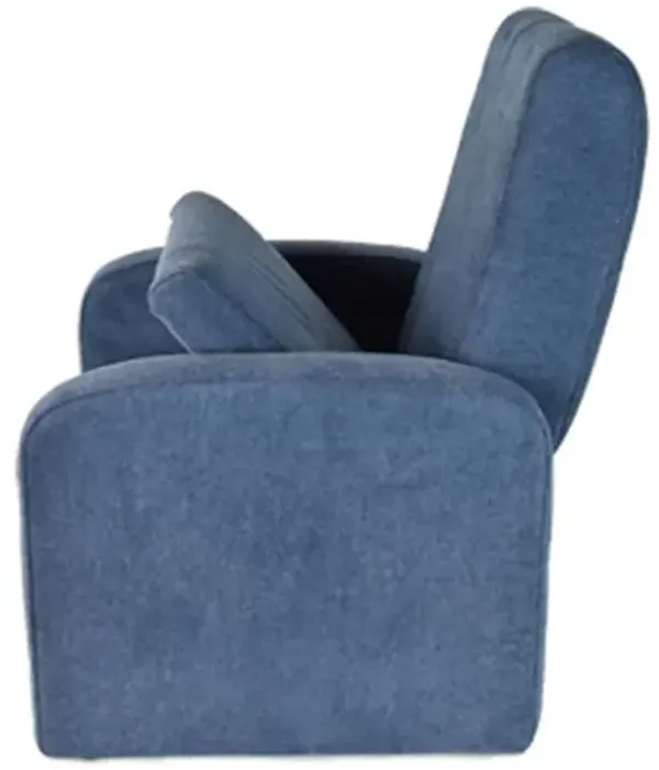 Kids Comfy Upholstered Recliner Chair with Storage - Blue