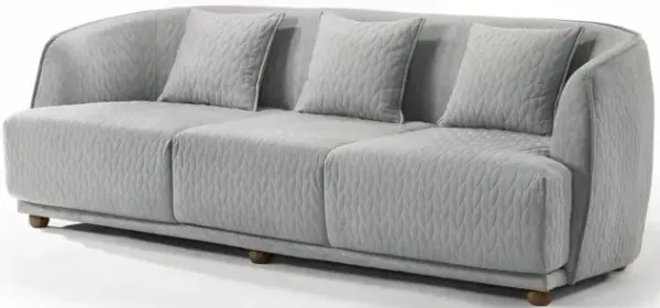 Modern 68" Light Gray Quilted Sofa