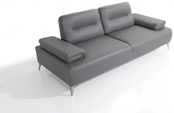 Ruslan Sofa in Light Gray Leather
