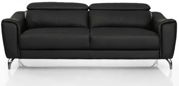 Urban 80" Black Leather Adjustable Headrest Sofa