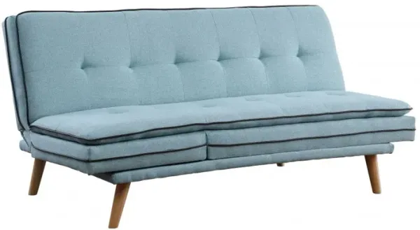Sofa 72" - Blue Linen And Brown