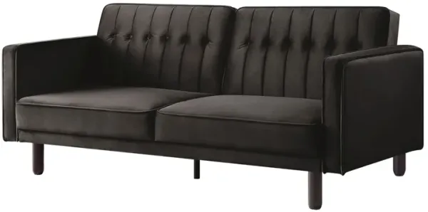 Sleeper Sofa 79" - Brown Velvet And Black