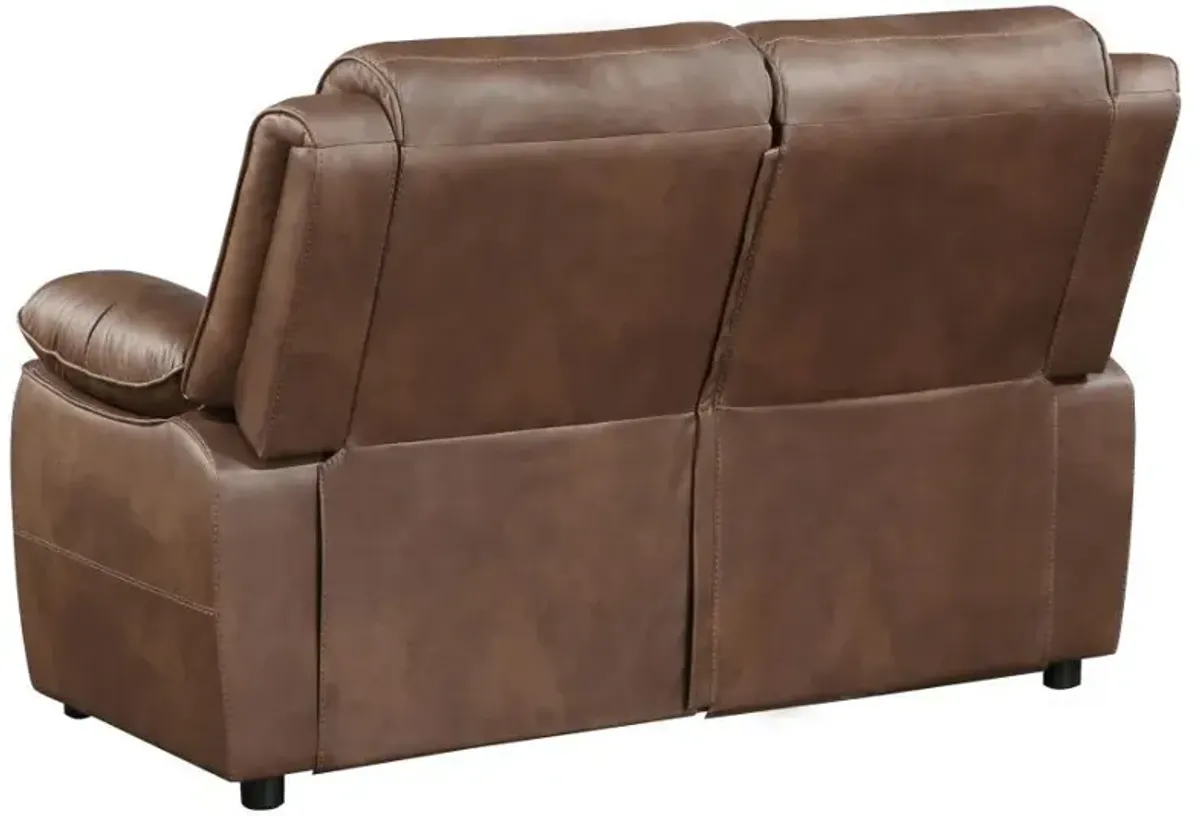 Ellington - Upholstered Padded Arm Loveseat - Dark Brown