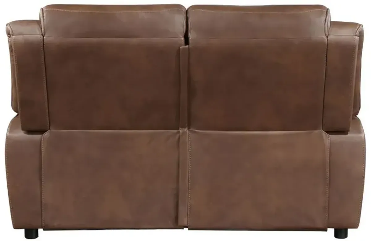 Ellington - Upholstered Padded Arm Loveseat - Dark Brown