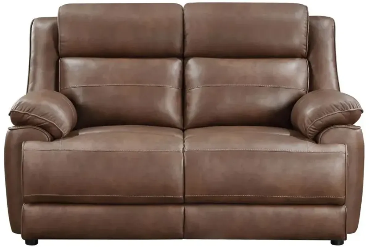 Ellington - Upholstered Padded Arm Loveseat - Dark Brown