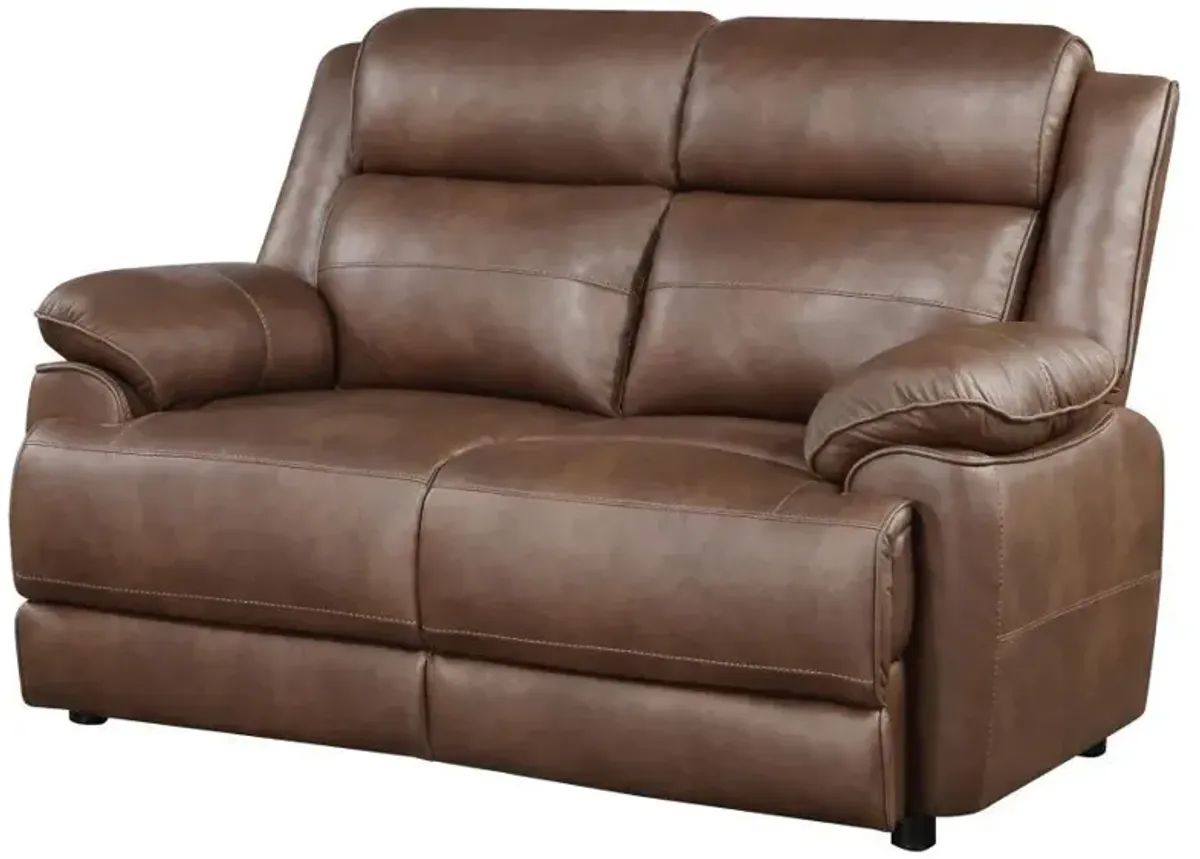 Ellington - Upholstered Padded Arm Loveseat - Dark Brown