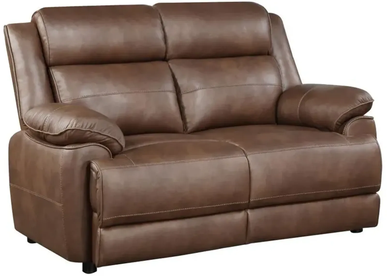 Ellington - Upholstered Padded Arm Loveseat - Dark Brown