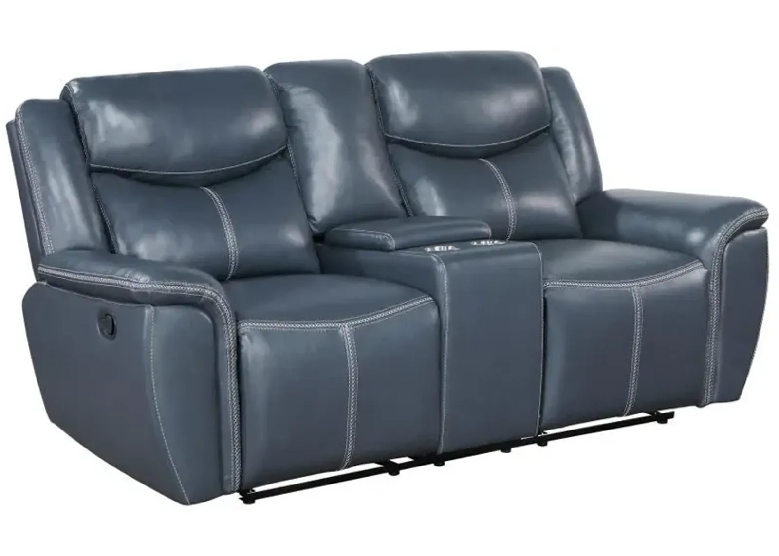 Sloane - Upholstered Padded Arm Reclining Loveseat - Blue