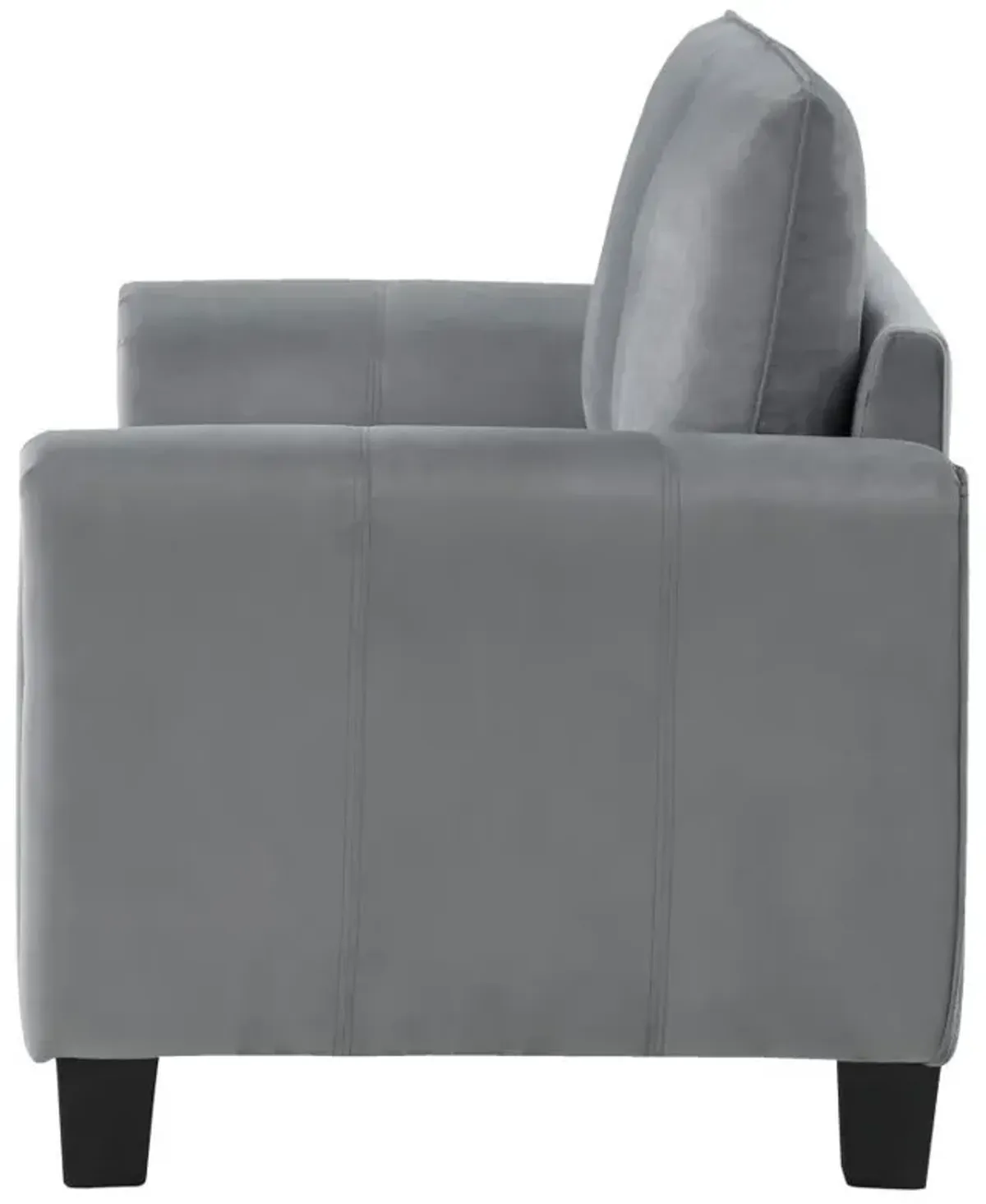 Davis - Upholstered Rolled Arm Loveseat - Gray