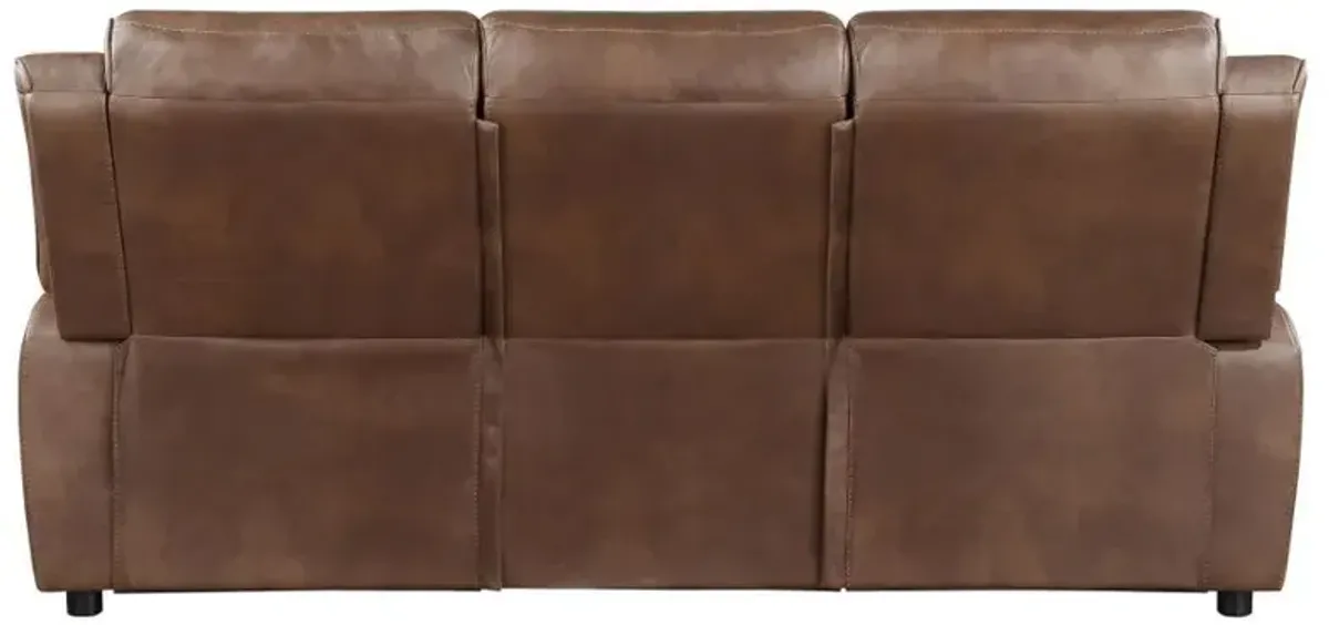 Ellington - Upholstered Padded Arm Sofa - Dark Brown