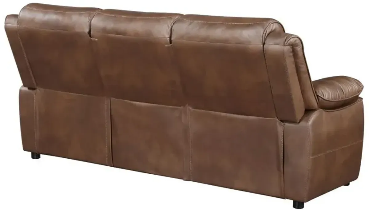 Ellington - Upholstered Padded Arm Sofa - Dark Brown