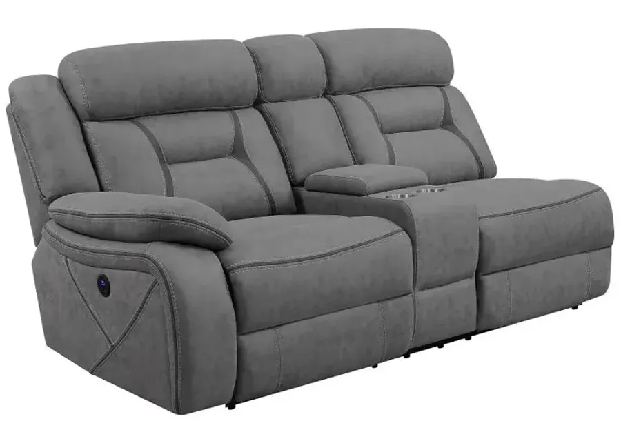 Higgins - LAF Power Loveseat - Gray