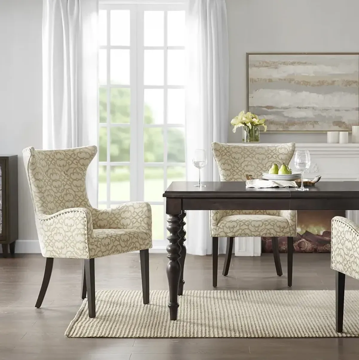 Angelica - Arm Dining Chair (Set of 2) - Tan