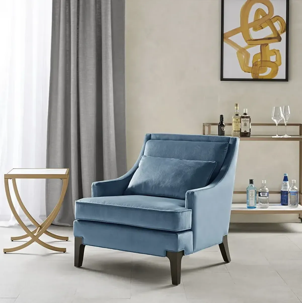 Anna - Arm Accent Chair - Blue