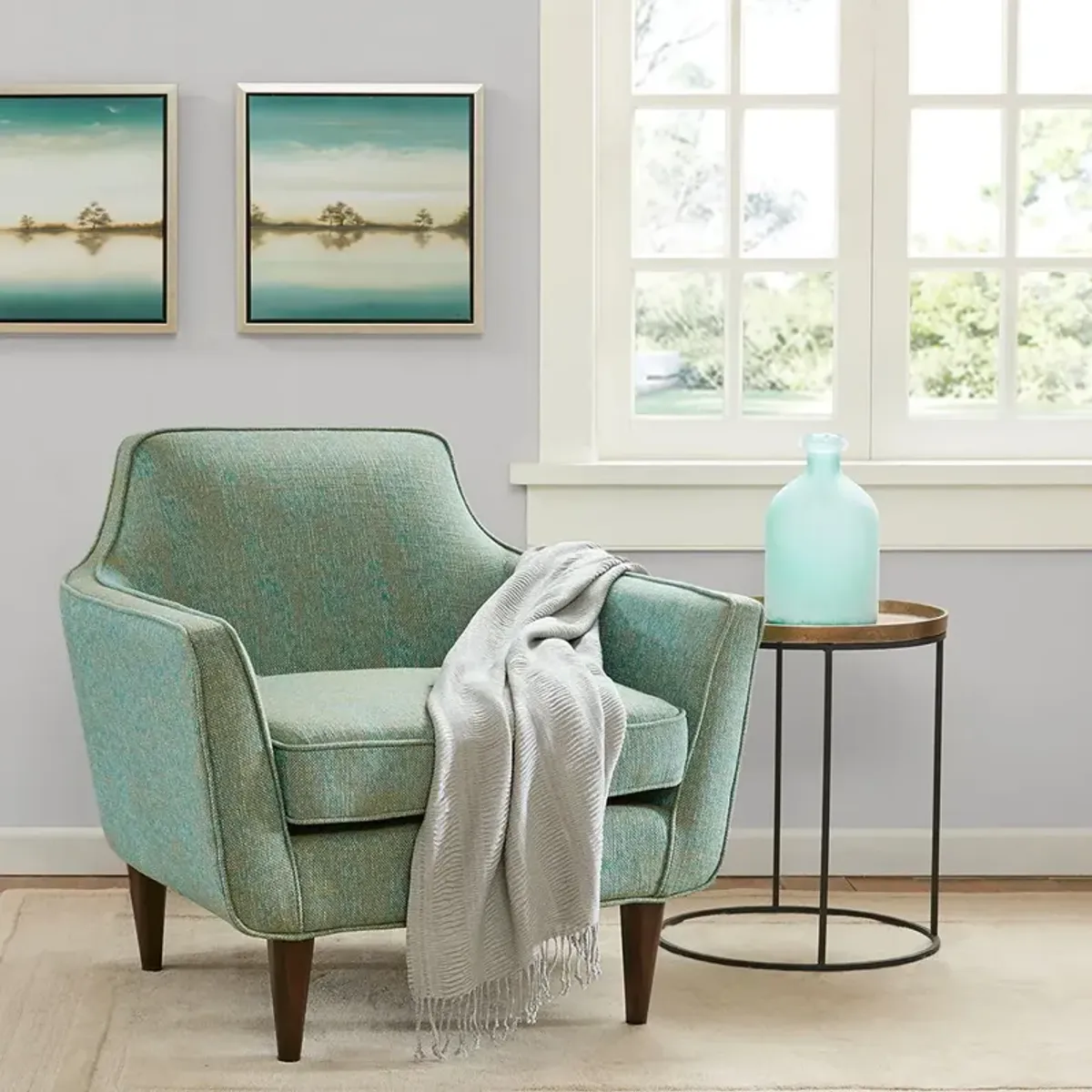Cruz - Mid Century Accent Chair - Blue / Green