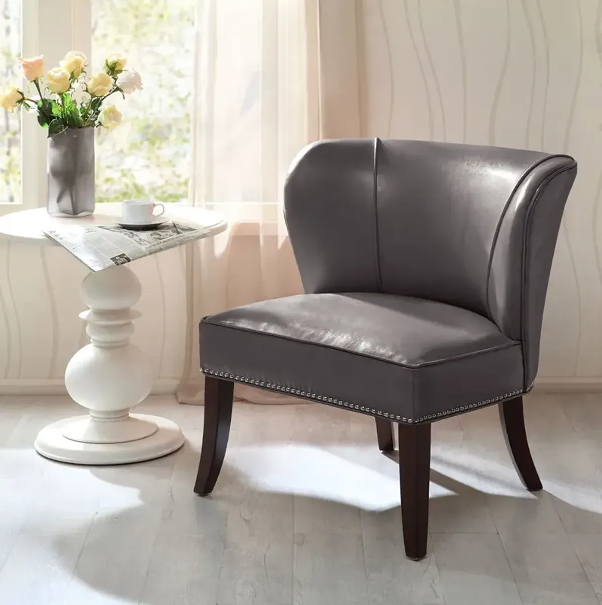 Hilton - Armless Accent Chair - Grey